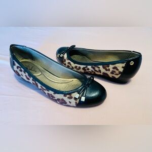 Life Stride Leopard Print Flats with Black Trim